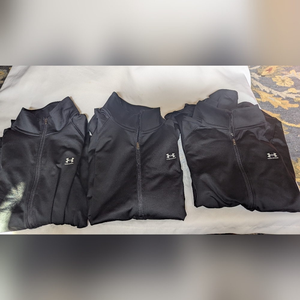 Three Under Armour Cold Gear Half Zip Shirts